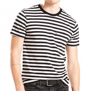 Levi’s Black and White Stripped Crew T-Shirt